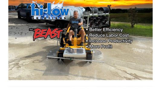 Hi-Low Solutions high-volume pressure washing equipment built for large-scale commercial cleaning