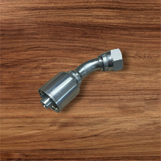 #8 JIC Female x 1/2” Pressure Hose Crimp - 45° Elbow